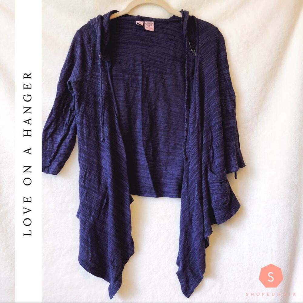 Love On A Hanger Blue 3/4 Sleeve High Low Cardigan